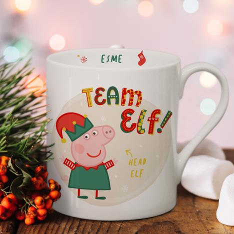 Personalised Peppa Pig Team Elf Balmoral Mug Extra Image 1